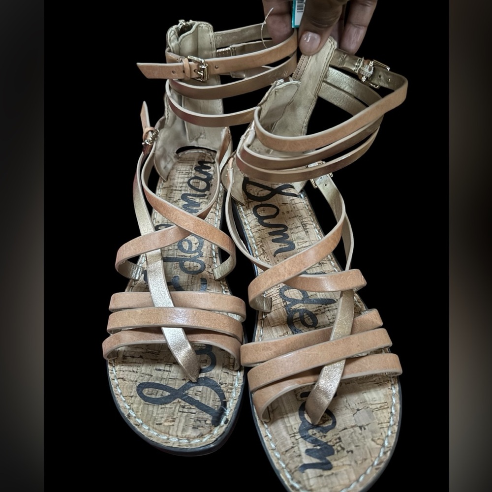 Sam Edelman Tan Strappy Flat Sandals